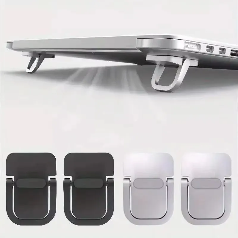 Supporto Pieghevole per Laptop con Gambe Regolabili Ultra-sottili, Portatile, per Macbook e Notebook, Base di Raffreddamento Invisibile