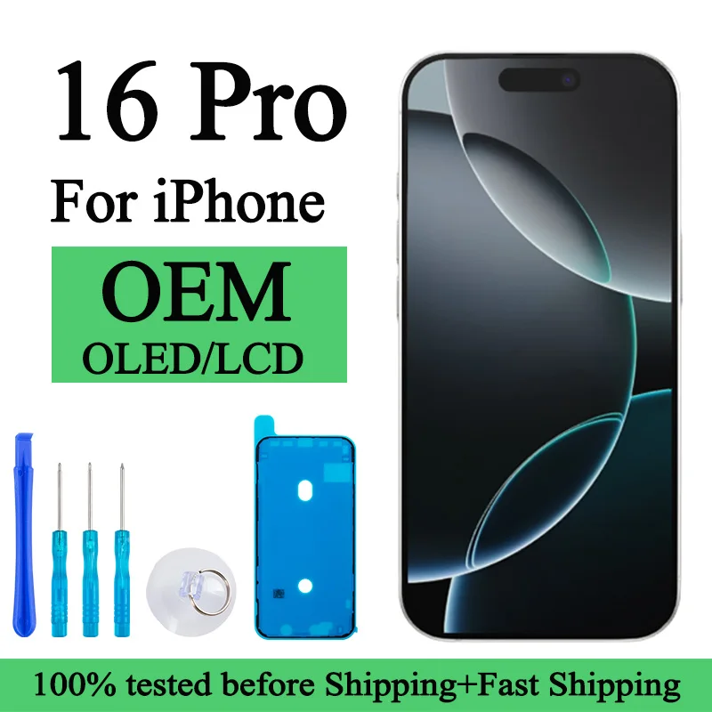Display Premium Testato al 100% per iPhone 16 Pro, Ricambio Schermo LCD Touch con 3D Touch A3293 A3083 A3292 A3294