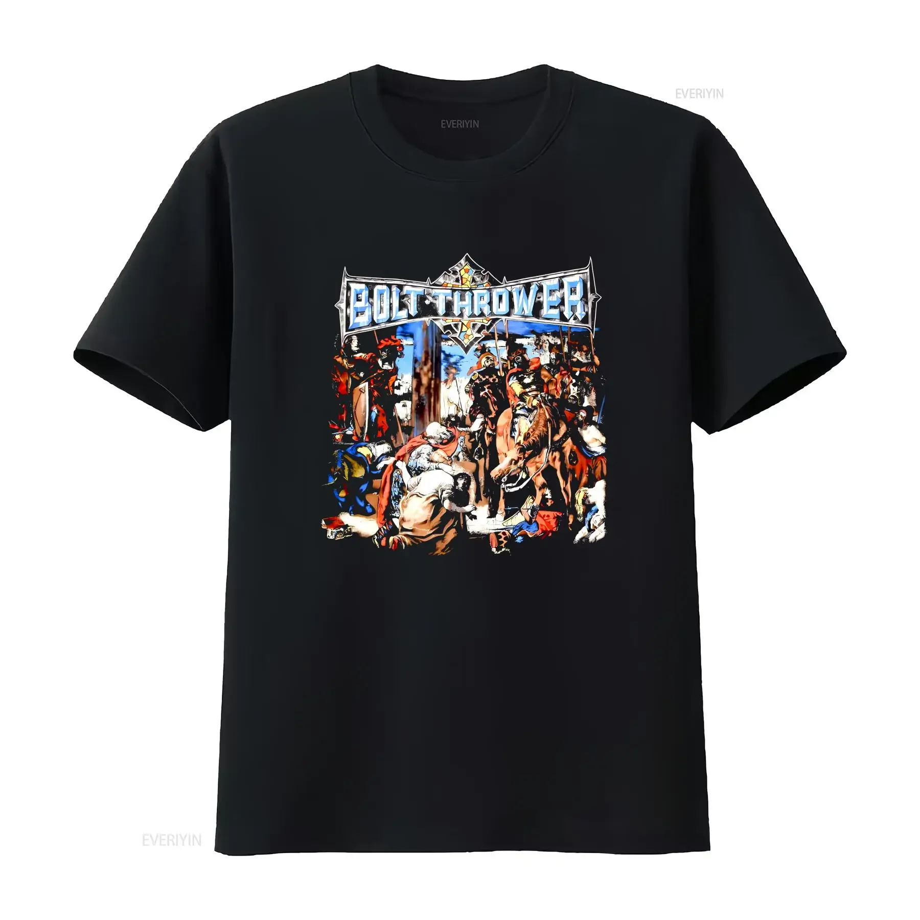 T-shirt vintage Bolt Thrower del 1992, taglia media, originale, maniche lunghe o corte, top vintage lavato alla moda per uso quotidiano e casual.