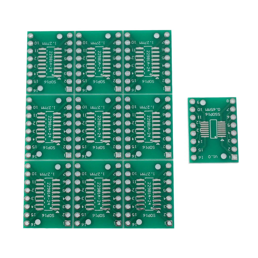 10 pz SOP16 SSOP16 TSSOP16 Scheda Adattatore 15.6 mm × 21 mm SMD A DIP Adattatore Convertitore Scheda PCB