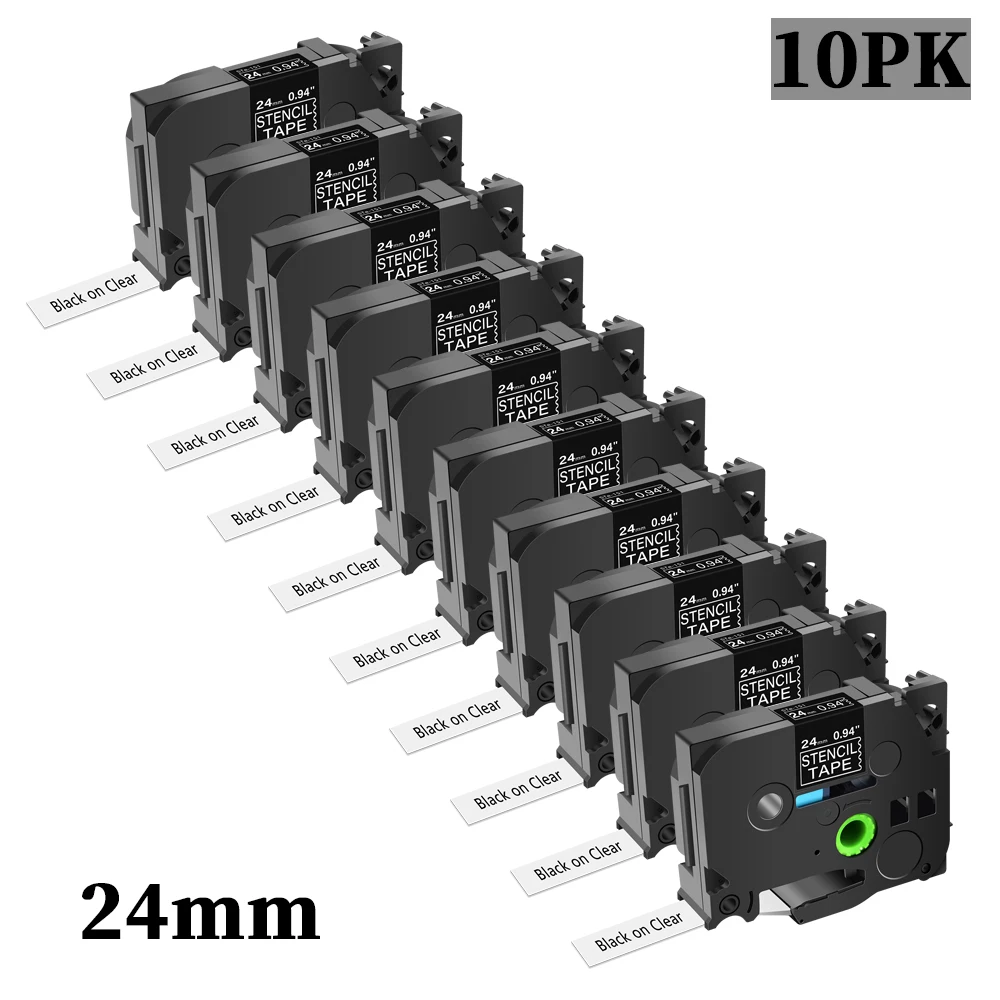 5/10 pezzi 18/24/36mm nastro stencil per incisione non adesivo STE-141 STE-151 STE-161 compatibile per Brother P-touch Maker