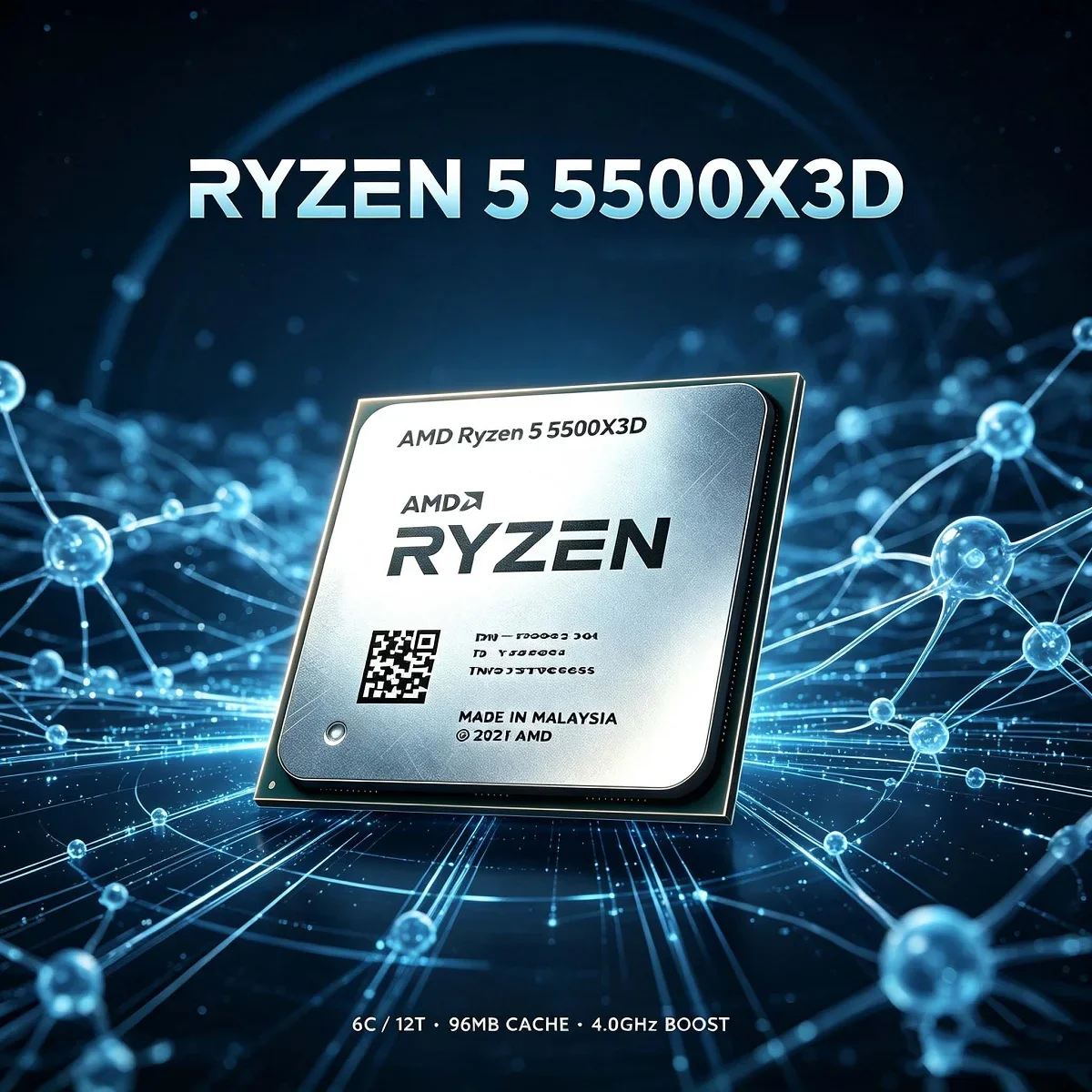 AMD Ryzen 5 5500X3D R5 5500X3D Processore Gaming CPU 8-Core 16-Thread AM5 DDR5 4.2GHz 120W