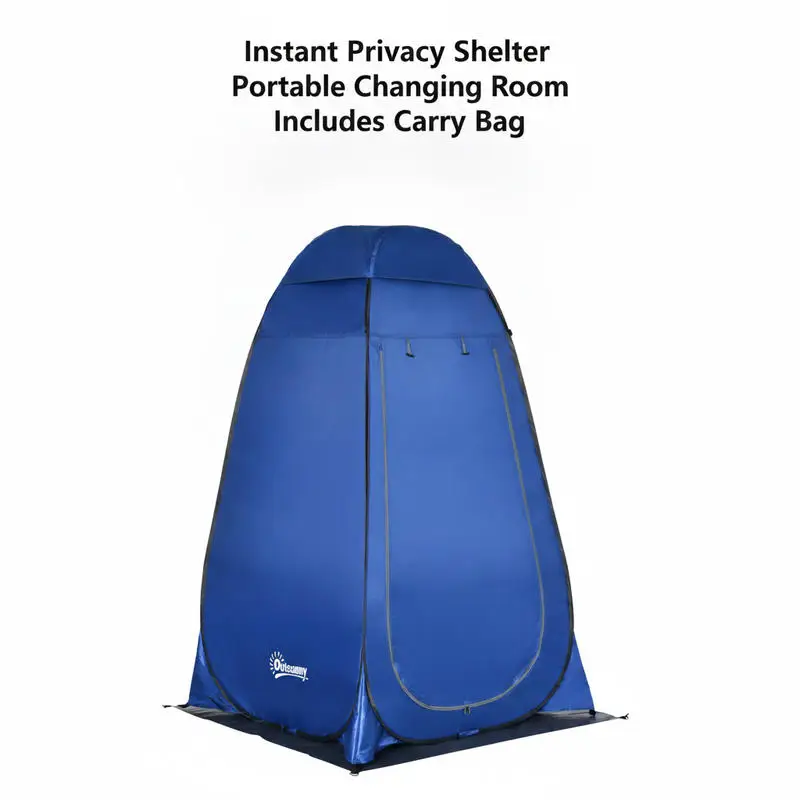 Tenda doccia pop-up, tenda WC, tenda spogliatoio da campeggio con borsa per il trasporto, WC mobile da esterno, spogliatoio, tenda portaoggetti, blu scuro, 126 x 124 x 189 cm