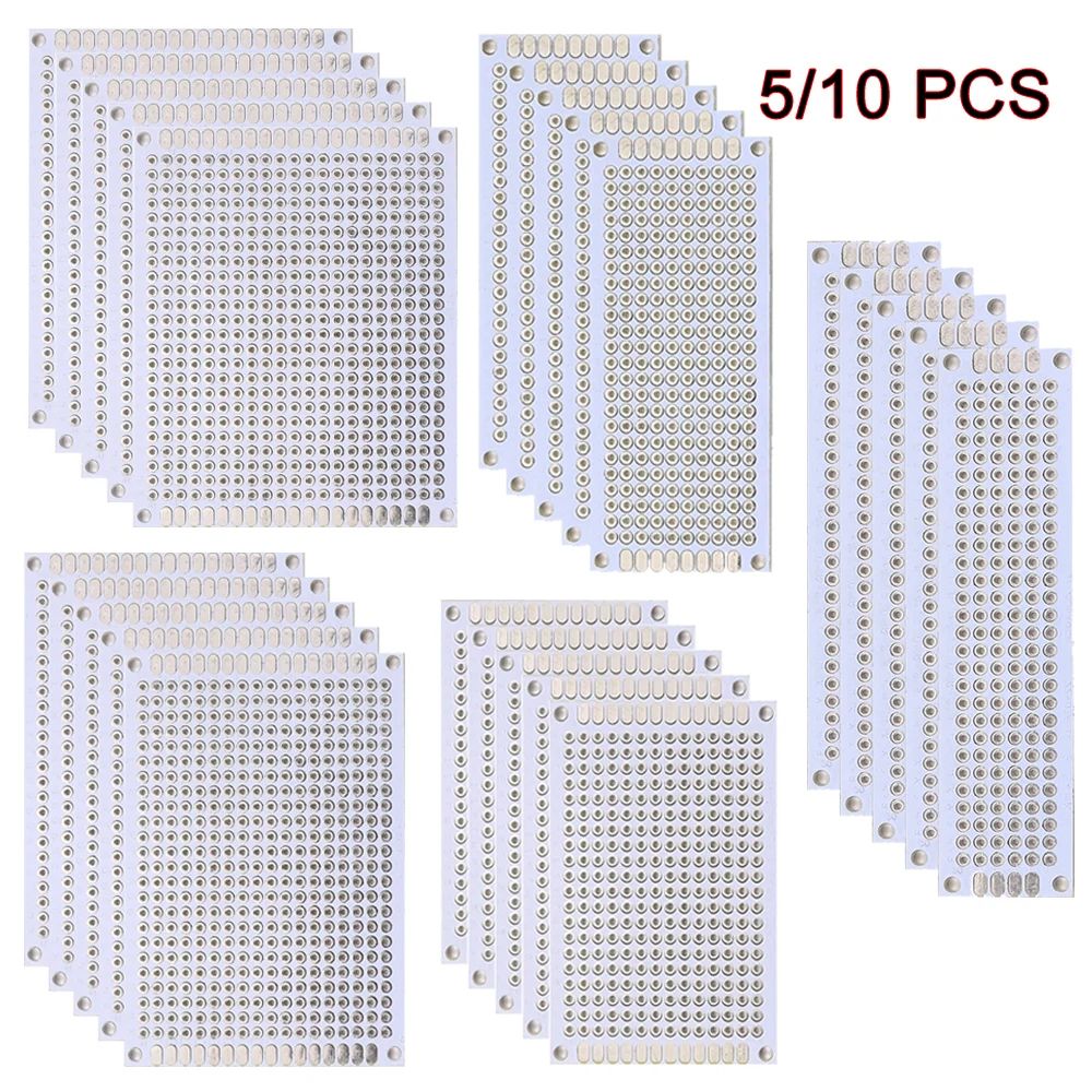 5/10PCS Scheda PCB Prototipo Bordo Bianco 2x8/3x7/4x6/5x7/7x9cm Circuito Double Sided Per Il Progetto di Saldatura FAI DA TE