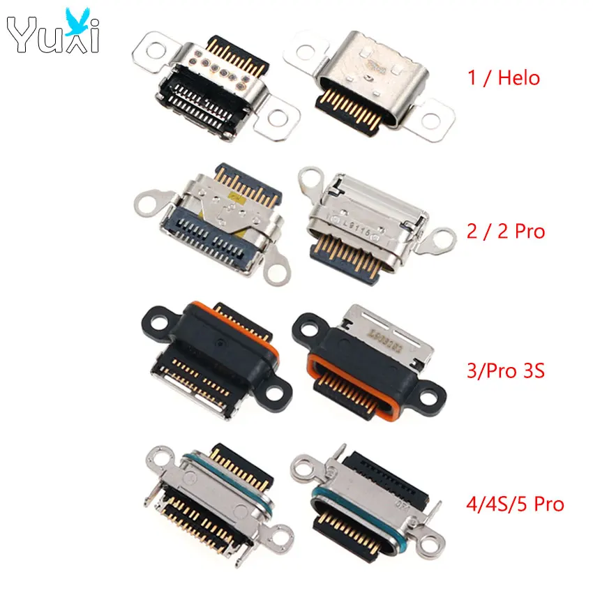 YuXi 5pcs USB tipo C connettore per porta di ricarica per Xiaomi Black Shark 1 2 3 3S 4 4S 5 Pro BlackShark Helo Charger Dock Jack Plug