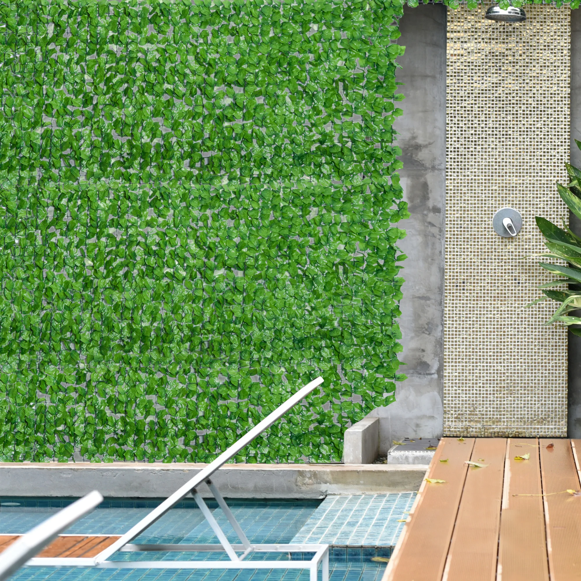 Siepe Artificiale Verde Chiaro per Privacy, Resistente ai Raggi UV e a Bassa Manutenzione, Fogliame Realistico di Foglie d'Acero, Ideale per Balconi, Decorazione Murale e Recinzio…
