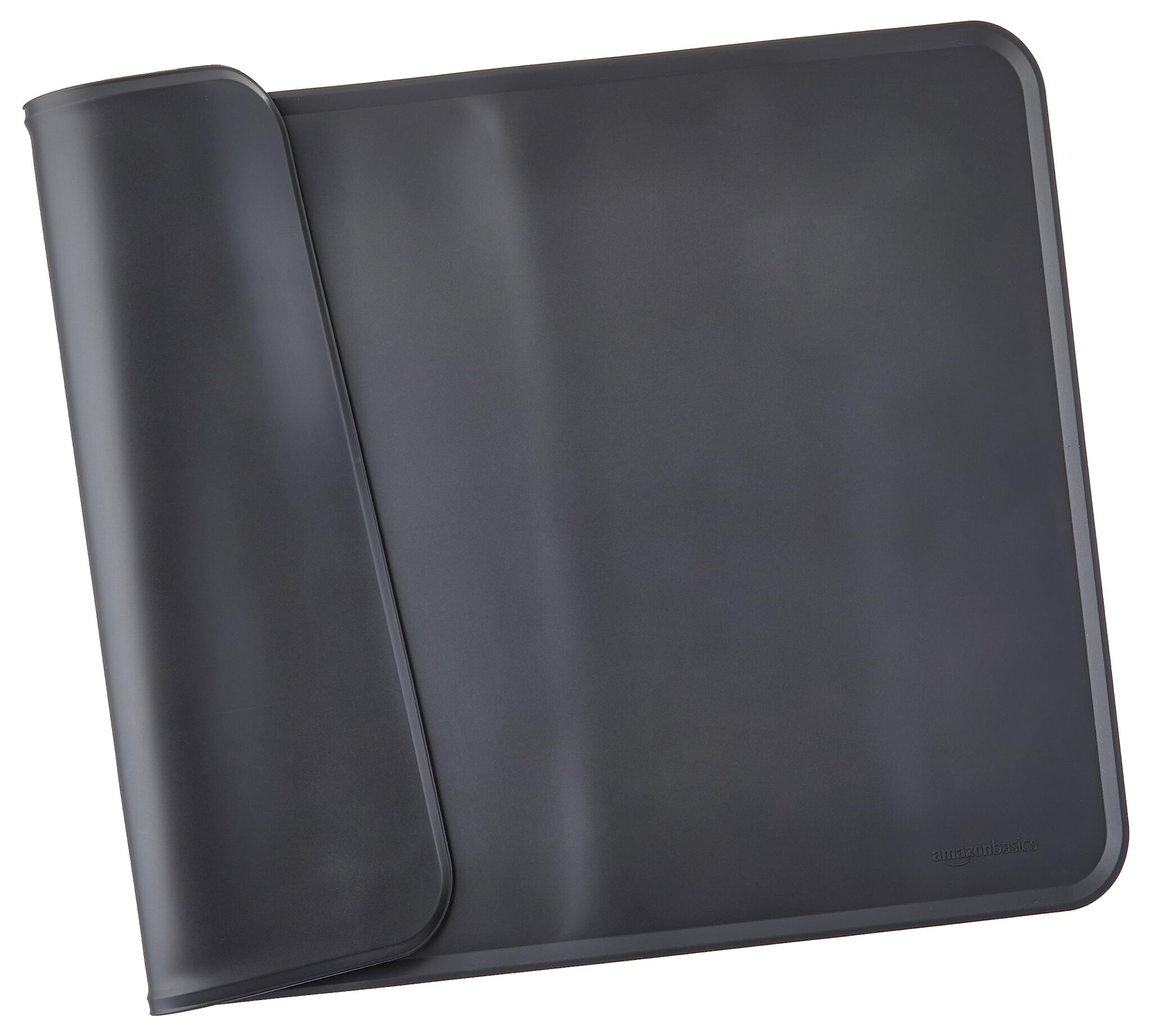 Amazon Basics tappetino sottociotola per animali domestici, impermeabile, in silicone - 61 x 41 cm, Nero, Tinta unita