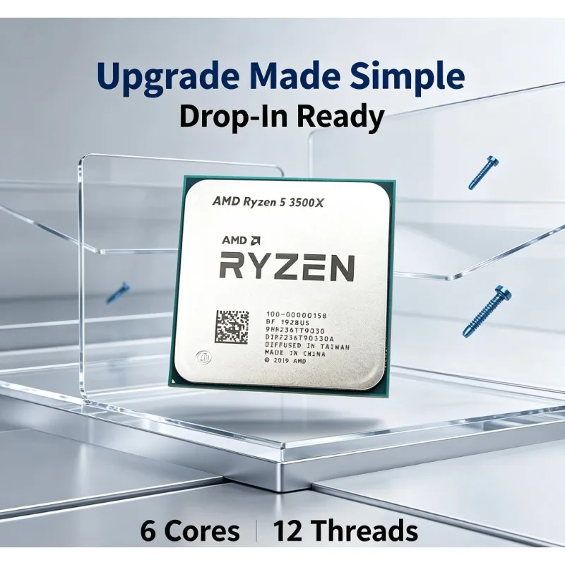 Processore Desktop AM4 di Fascia Media Ryzen 5 3500X 3.6GHz 6C6T per Computer da Intrattenimento Assemblati da Solo