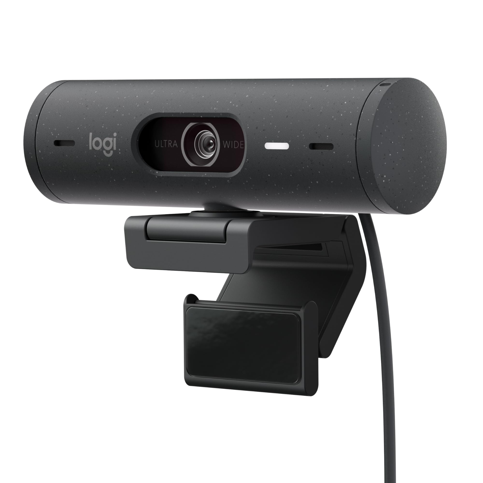 Logitech Brio 500 Webcam Full HD Correzione Luce - Grafite | Show Mode, Mic Riduzione Rumore, Copertura Privacy, Teams/Meet/Zoom, Cavo USB-C