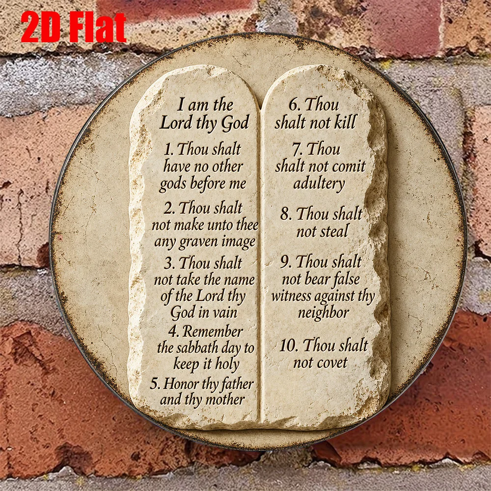 CIFBUY Vintage Commandments, Decorazione da Parete in Alluminio 8x8 Pollici, Insegna in Metallo Impermeabile per Soggiorno e Studio