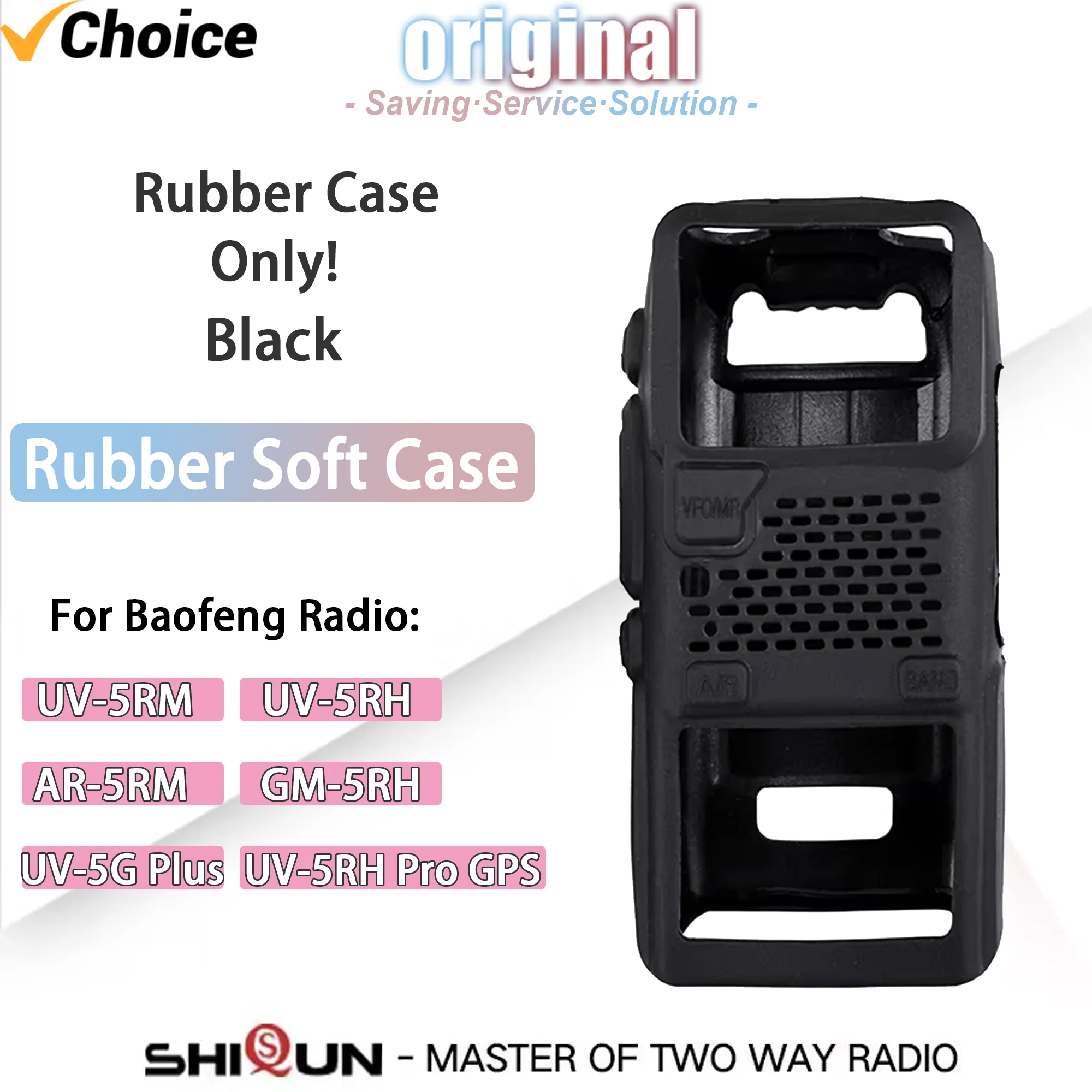 Baofeng UV-5RH Custodia morbida in gomma Custodia in silicone UV-5RM Custodia protettiva per UV-5G Plus UV-5RH Pro GPS AR-5RM Radioamatori bidirezionali