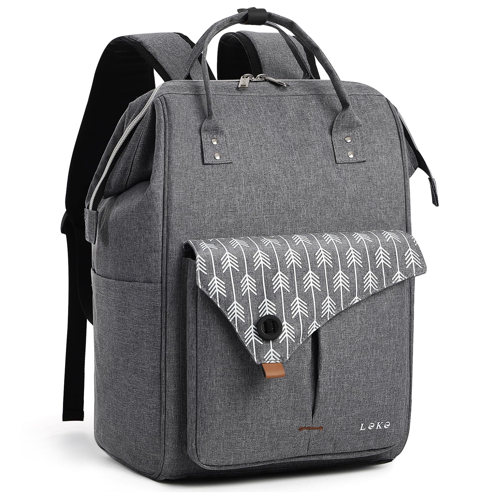 Lekesky Zaino per PC portatili, Multiuso Zaino per Computer Portatile 15.6 Pollici, Zaino Porta PC Impermeabile Unisex, Grigio