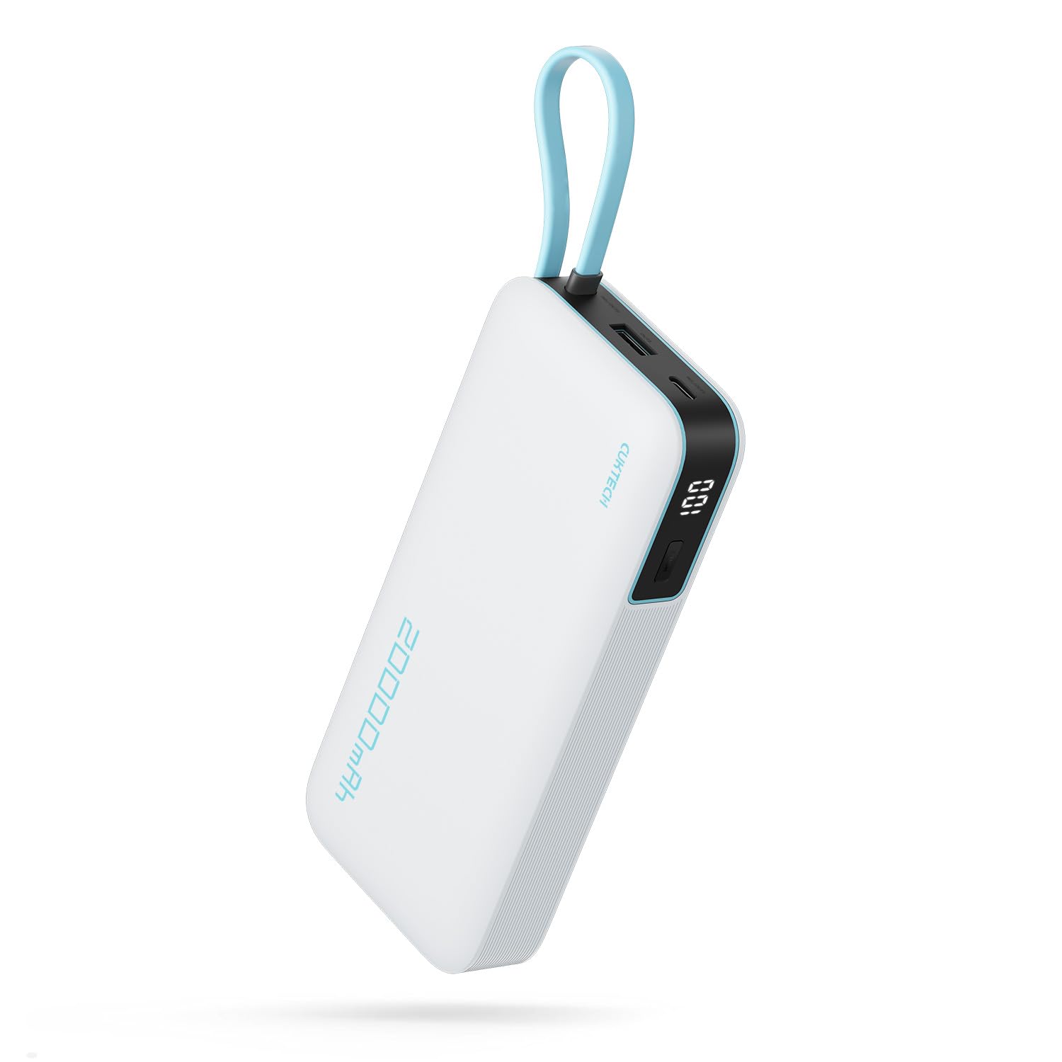 CUKTECH Power Bank 20000mAh,PD 45W Powerbank Caricabatterie Portatile con Cavo USB-C Incorporato,1 USB-C,1 USB-A,per iPhone, Galaxy, Xiaomi, MacBook e Altri