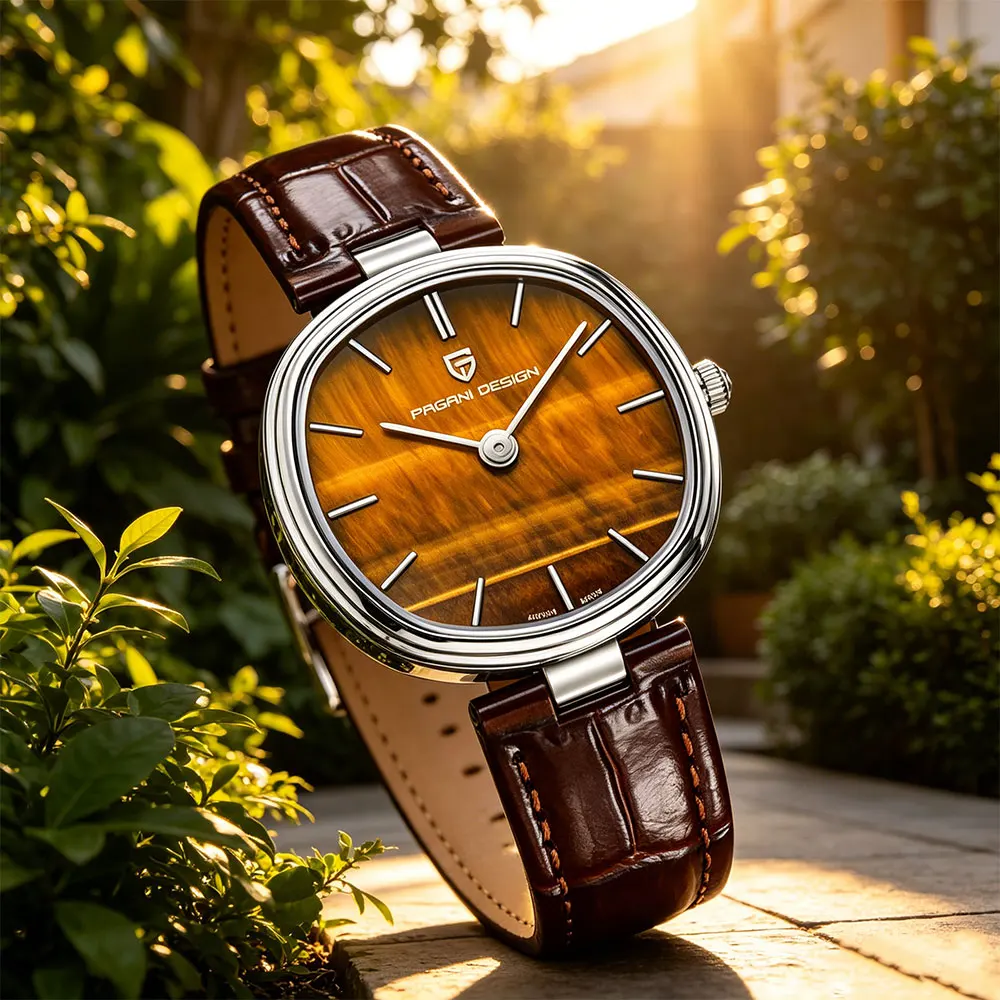 PAGANI DESIGN 2026 Nuovo Orologio al Quarzo di Alta Gamma, Impermeabile, con Vetro Zaffiro, Classico in Pelle, 32mm, Orologio da Polso da Donna, Regalo