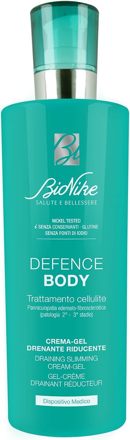 Bionike Defence Body - Crema-Gel Trattamento Anti-cellulite, Azione Drenante e Riducente, per Pelli Sensibili e Intolleranti, Effetto Freddo, Stimola la Circolazione e Contrasta l…