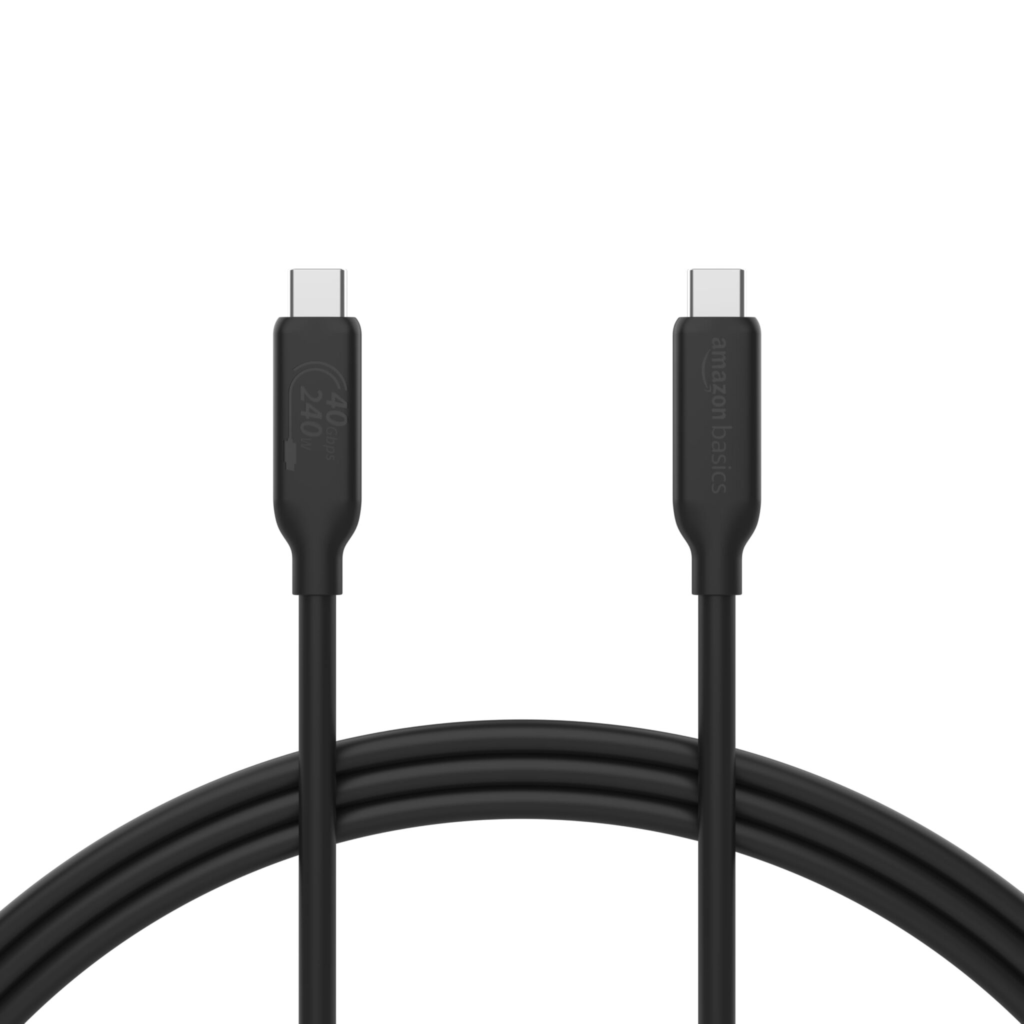 Amazon Basics Cavo di ricarica da USB-C a USB-C 4, 40 Gbps, video 8K, 240 W, cert. USB-IF, compatibile con Thunderbolt 4/3, per iPhone 16/15, iPad, Samsung Galaxy, tablet, laptop,…