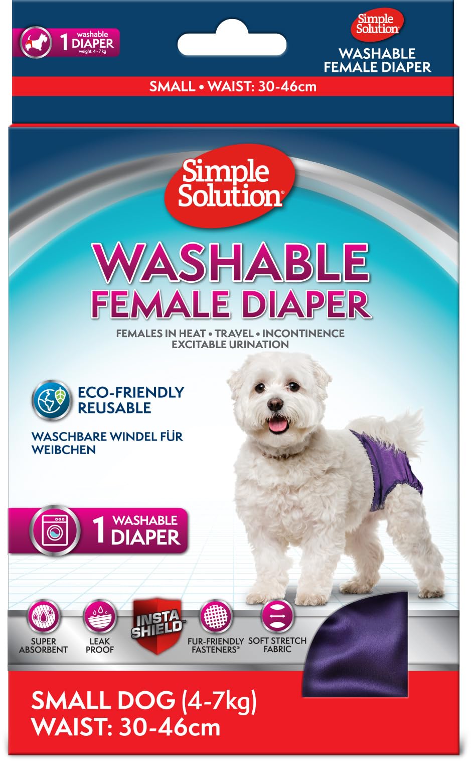 Simple Solution Pannolino lavabile per cani, taglia piccola