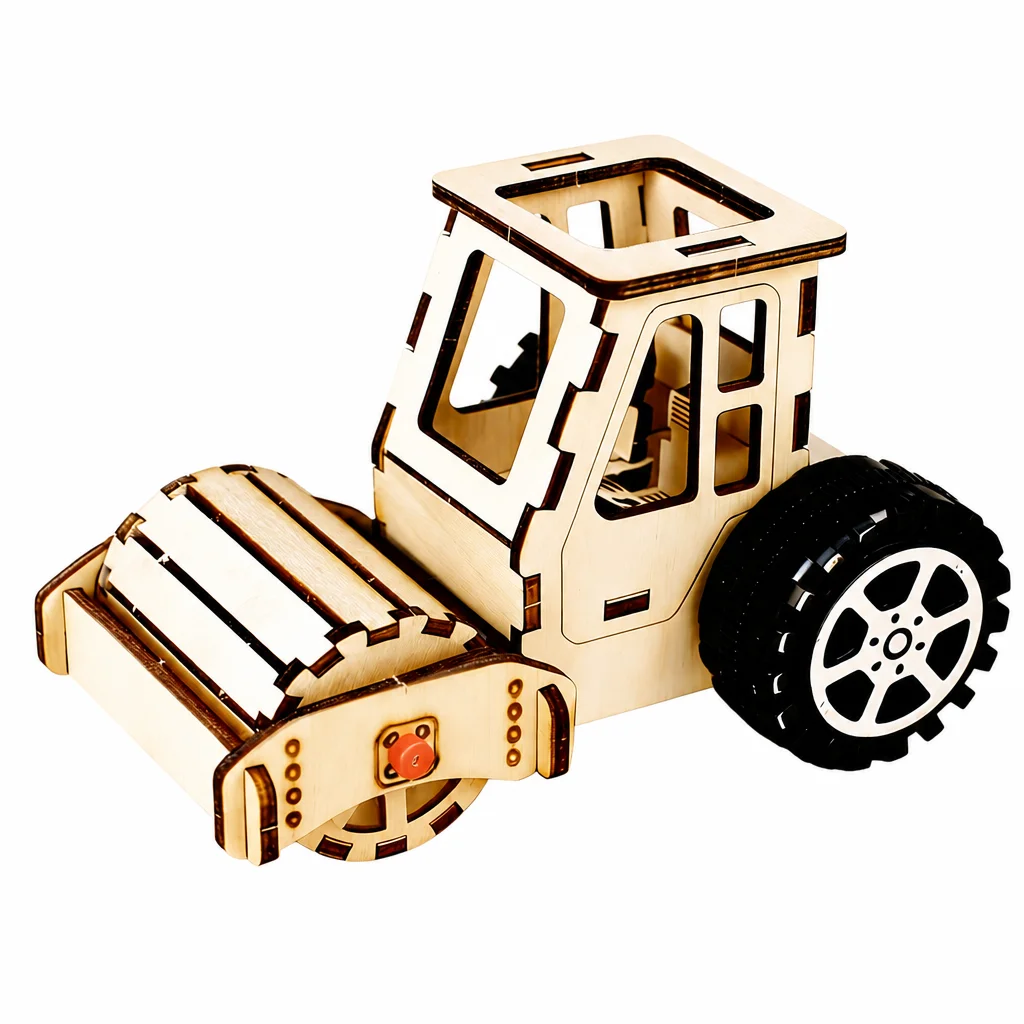 Kit Esperimento Scientifico STEM con Rullo Compattatore in Legno Fai-da-Te per Bambini, Giocattoli Educativi, Puzzle 3D, Ausili Didattici, Progetto Scolastico