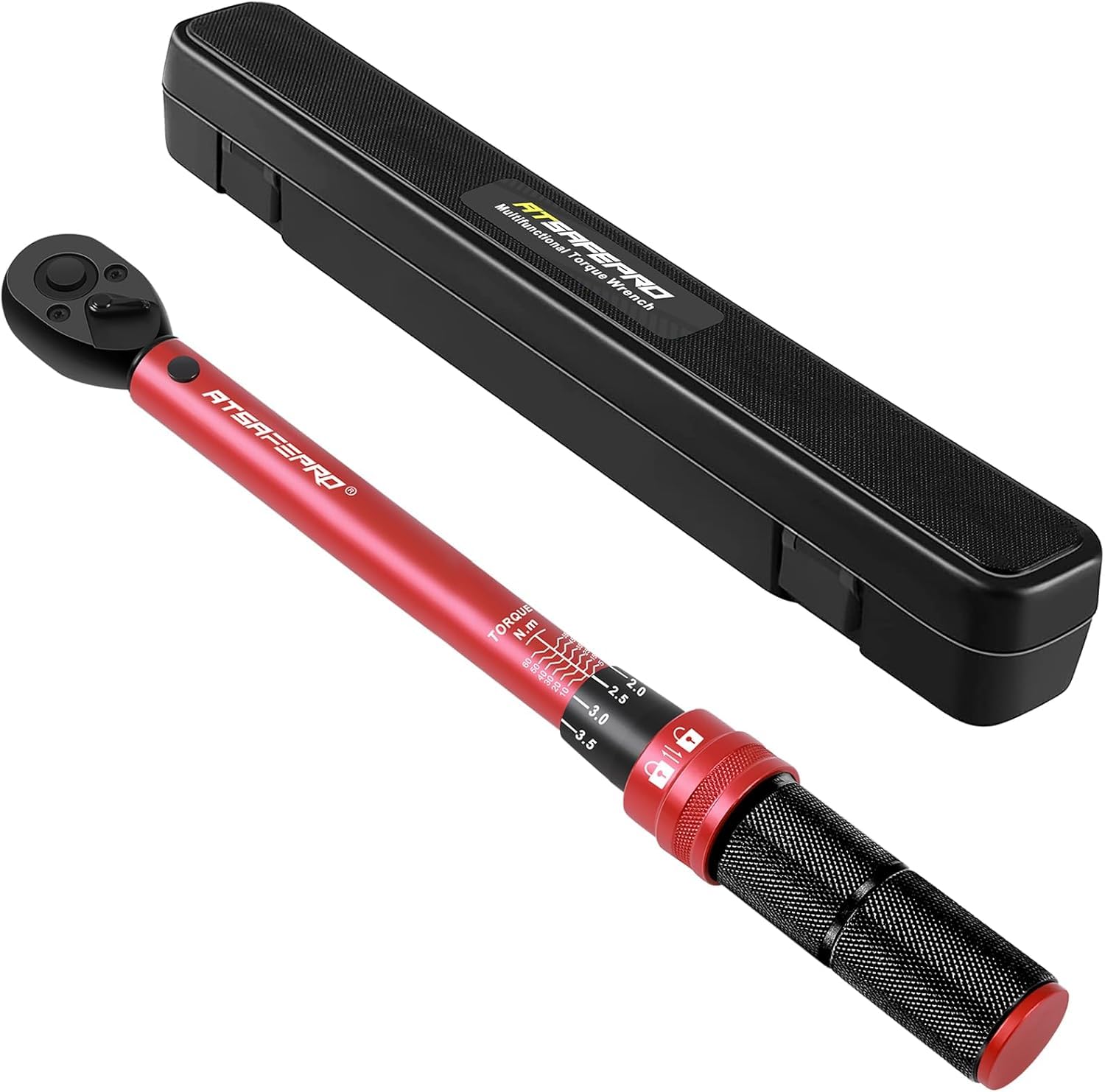 ATsafepro Chiave Dinamometrica 3/8'',5-60 Nm, Precisione ±3% con 72 Denti, Chiave Dinamometrica per Bicicletta, Moto e Auto Manutenzione del Veicolo