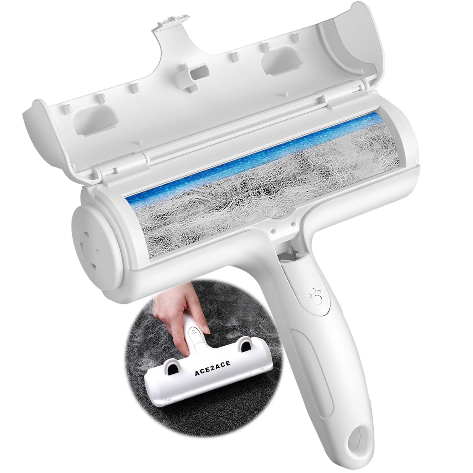 ACE2ACE Spazzola Togli Peli Animali, Spazzola Leva Peli Cane Gatto Animali | Rimuovi e Raccogli Peli Animali, Riutilizzabile Rullo Levapelucchi Autopulente per Letto, Tappeti, Div…