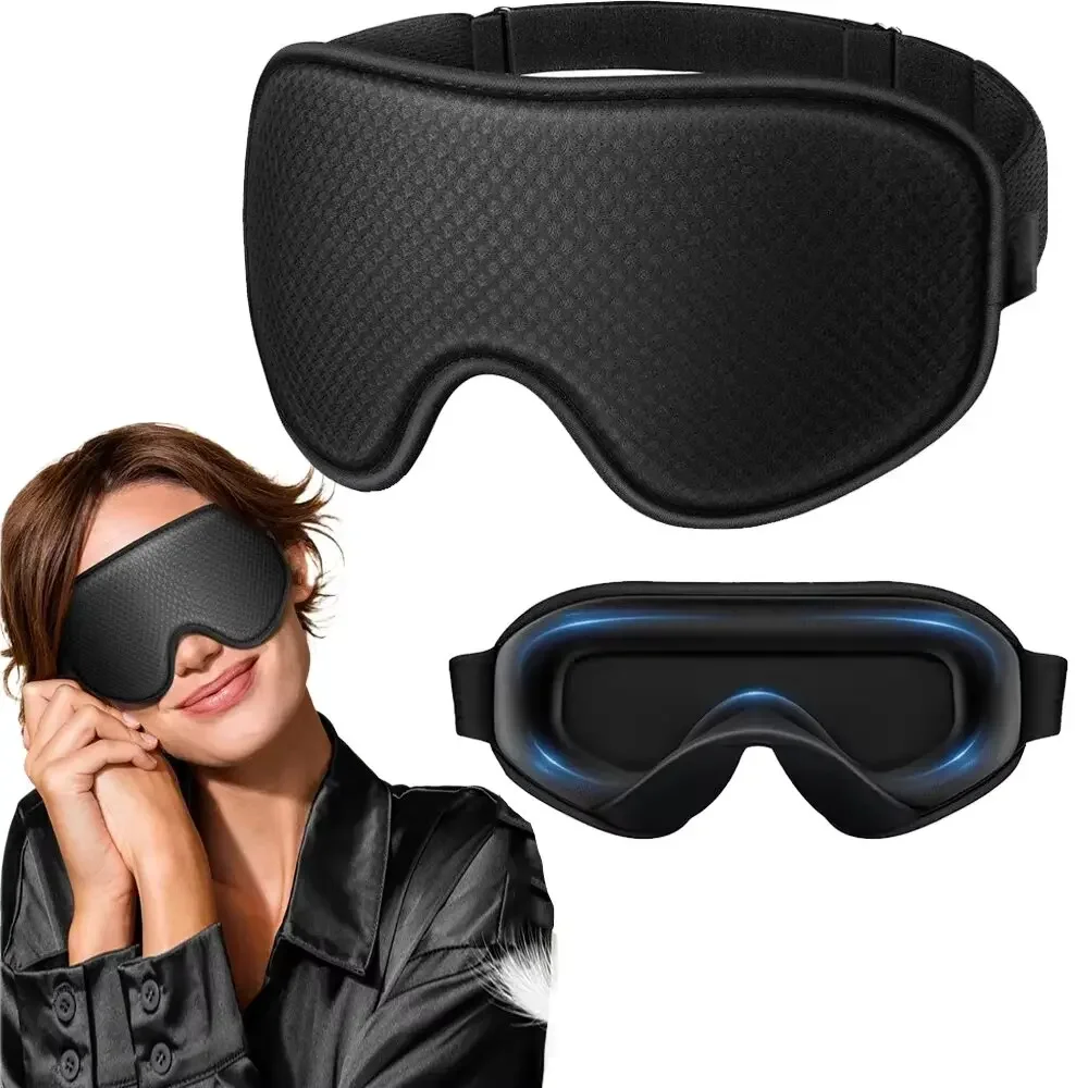 Maschera per dormire oscurante - Maschera per occhi 3D traspirante, morbida e confortevole per dormire - Cinturino regolabile unisex