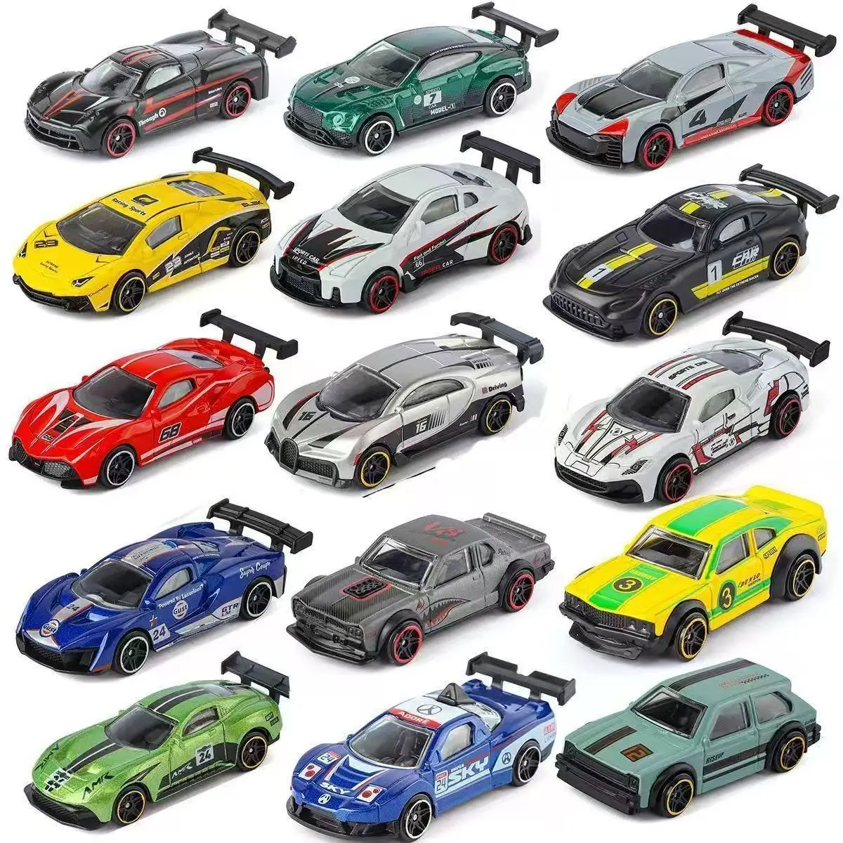 Modellino Auto in Lega 1:64, Auto Sportiva Scorrevole, Auto da Corsa, Giocattolo per Bambini, Regalo per Ragazzi, Regalo di Natale, Ornamento Auto da Corsa