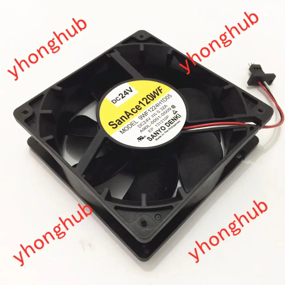 SANYO DENKI Fan DC 24V 0.32A 120x120x38mm ventola di raffreddamento Server a 3 fili