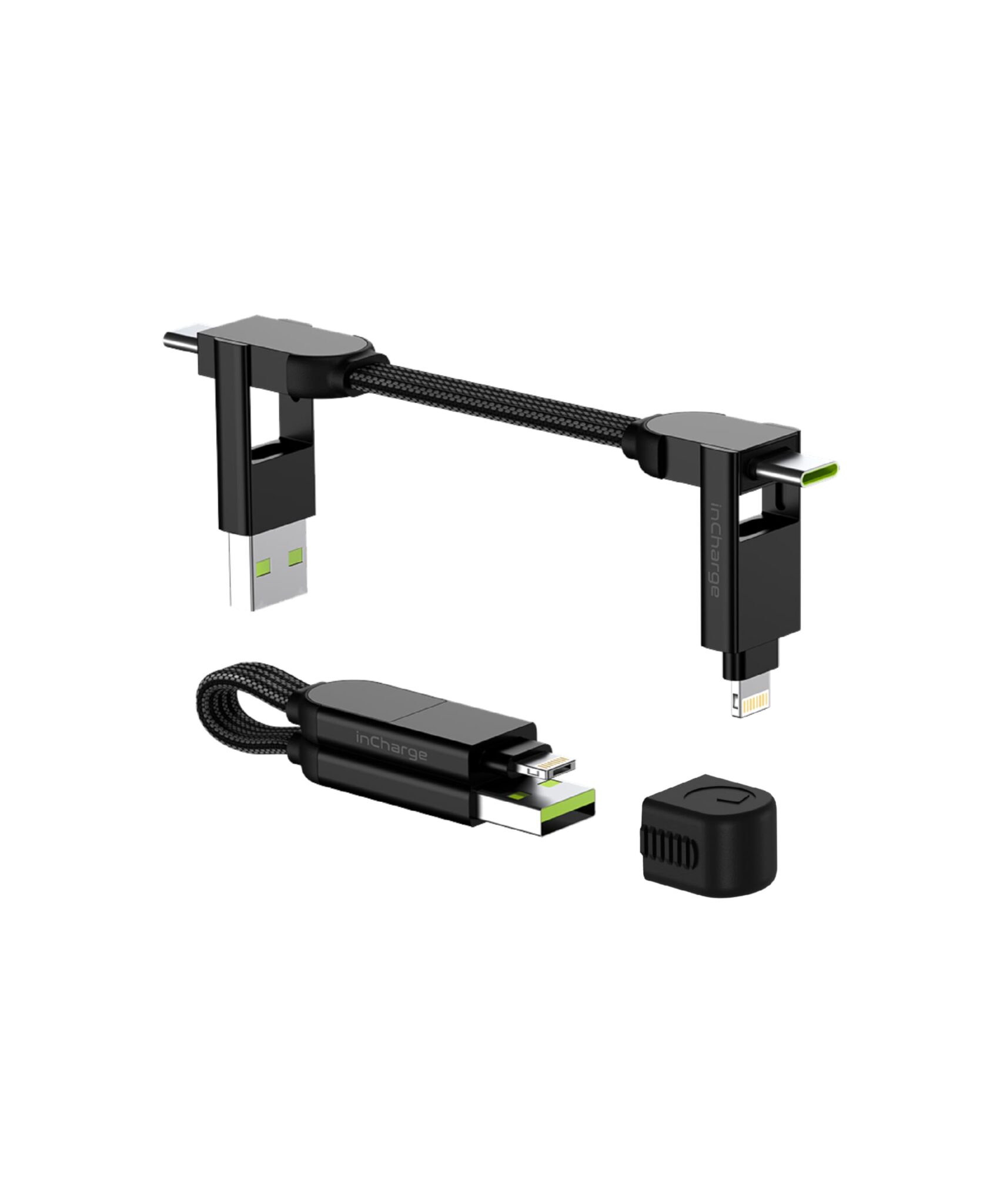 Rolling Square, inCharge X Portachiavi con Cavo Usb Type-c, Cavetto Universale Cellulare, Regalo Uomo, Caricatore Universale Cellulare 6 in 1, Gadget Tecnologico, Nero, Cavo Light…