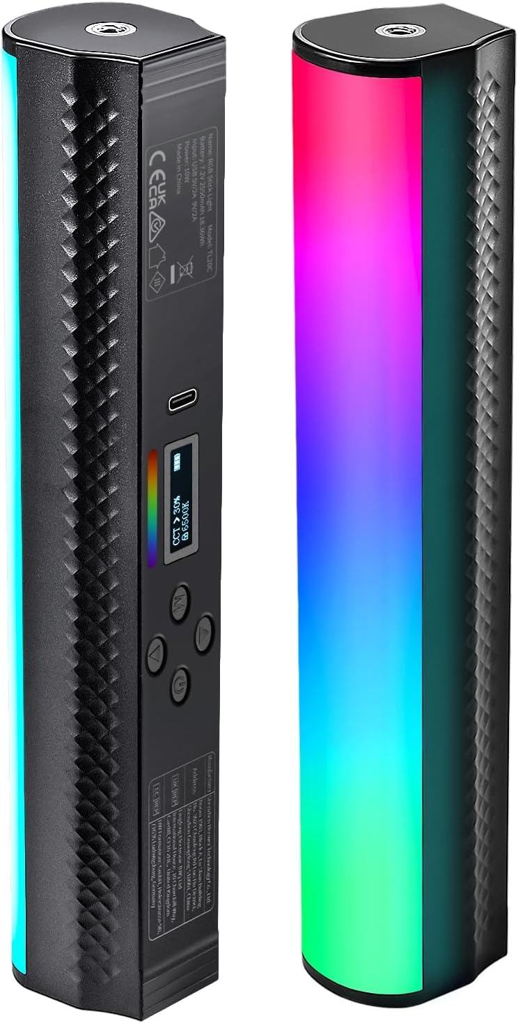 NEEWER TL20C RGB Light Wand Magnetico Handheld Fotografia Luce Video Stick | 2500K-8500K Dimmerabile, CRI95+, Colore Pieno Led Tube Light Bar con 2550mAh Batteria