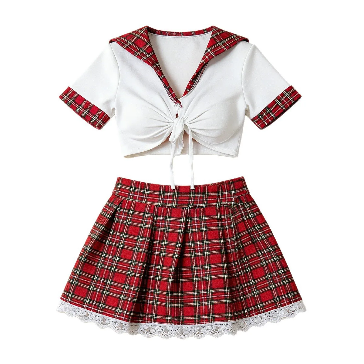 Lingerie Sexy Rossa, Intimo Erotico Femminile, Vestito Sexy, Costume da Studentessa, Babydoll