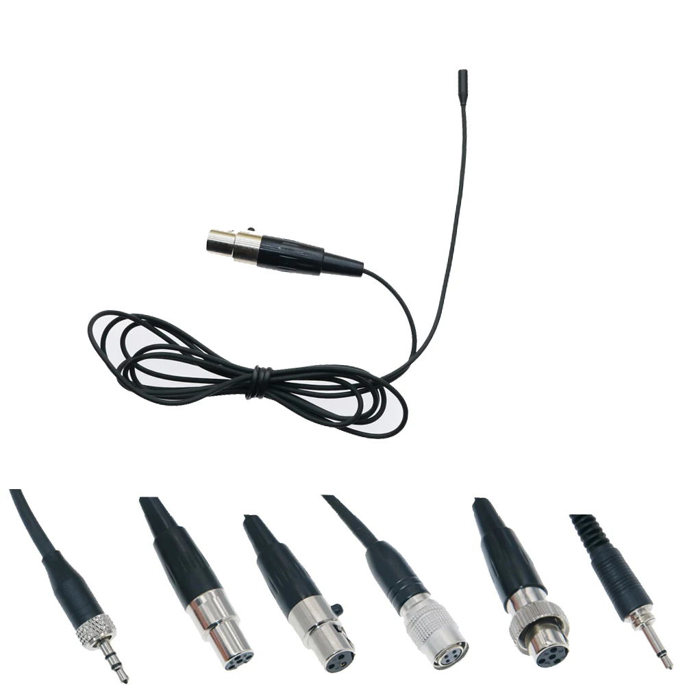 Nero TL48 Microfono da bavero molto mini clip-on per sistema Shure Sennheiser AKG Wireless Pock BeltPack