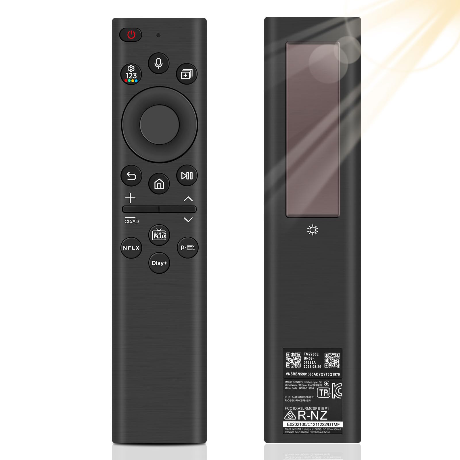 Telecomando Solar Vocale per Samsung, BN59-01385A Solar Charging Telecomando vocale per Sam-Sung Smart TV, telecomando solare di ricambio compatibile con Samsung 2021-2023 Smart T…