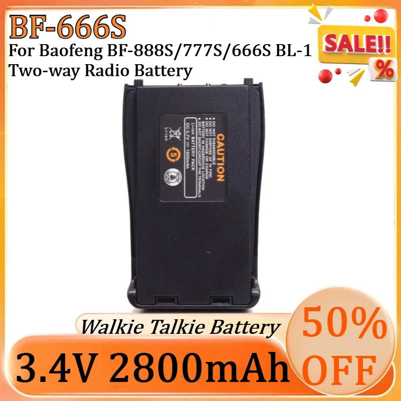 Nuova Batteria per Walkie Talkie BF-666S 3.4V 2800mAh per Baofeng BF-888S/777S/666S BL-1 Batteria per Radio Bidirezionale