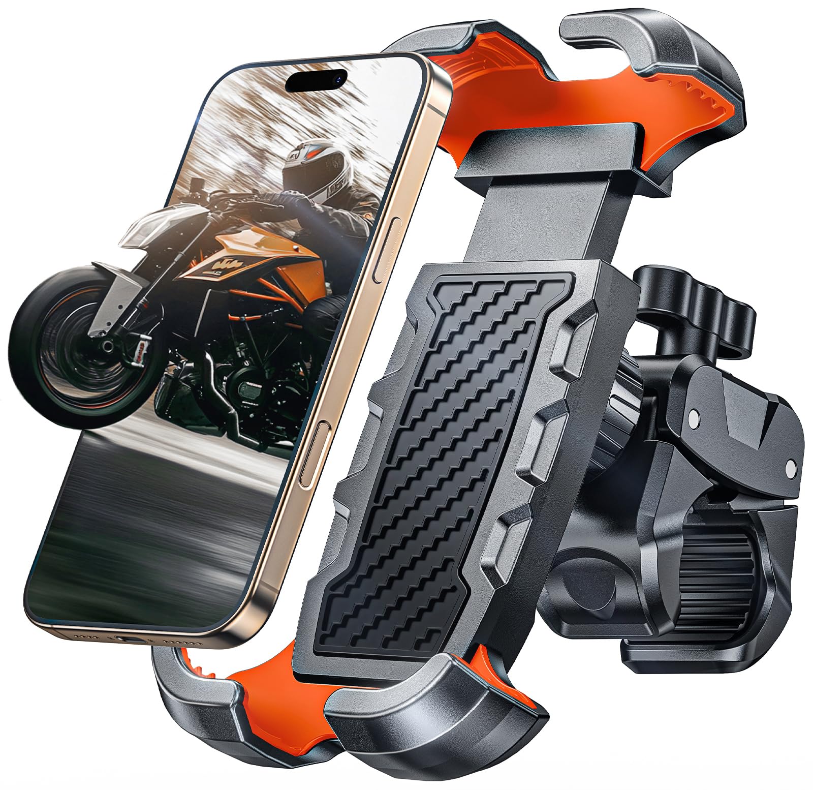 CIRYCASE Porta Cellulare Moto e Bici con Morsetto, Impieghi Gravosi Robusto | 1S Metti Supporto Telefono Moto Cavalletti per Bicicletta/MTV/Scooter, Attacchi Manubrio e Accessori…