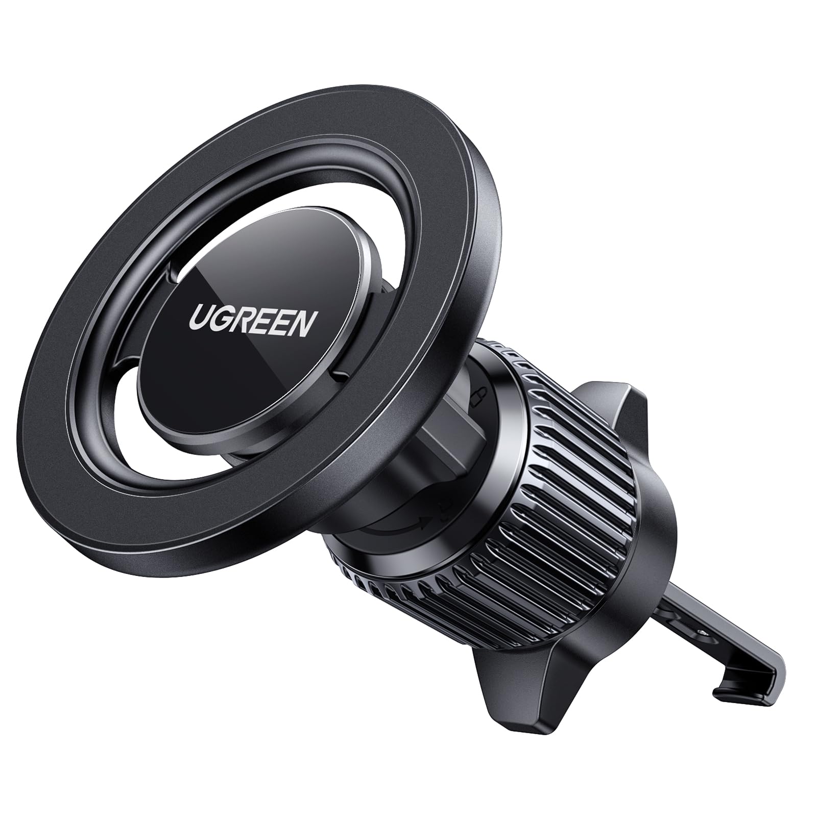 UGREEN Supporto Magnetico per Telefono Auto MagSafe | Auto Magnetico con N52 Magneti e Gancio 360° Rotazione Compatibile con iPhone 17 Pro Max Air 16 15 14 Galaxy S25 S24, Nero