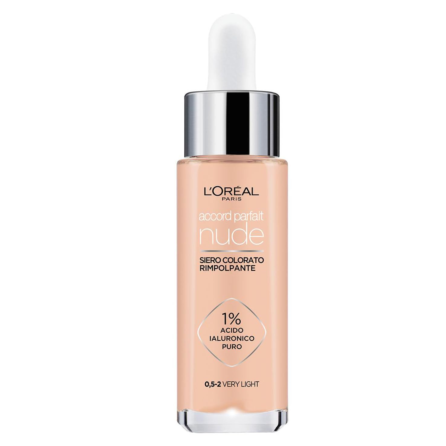 L’Oréal Paris Siero Colorato Accord Parfait, Per Pelle Rimpolpata e Idratata, Finish Naturale, Texture Leggera, Tonalità: 0,5-2 Very Light, 30 ml