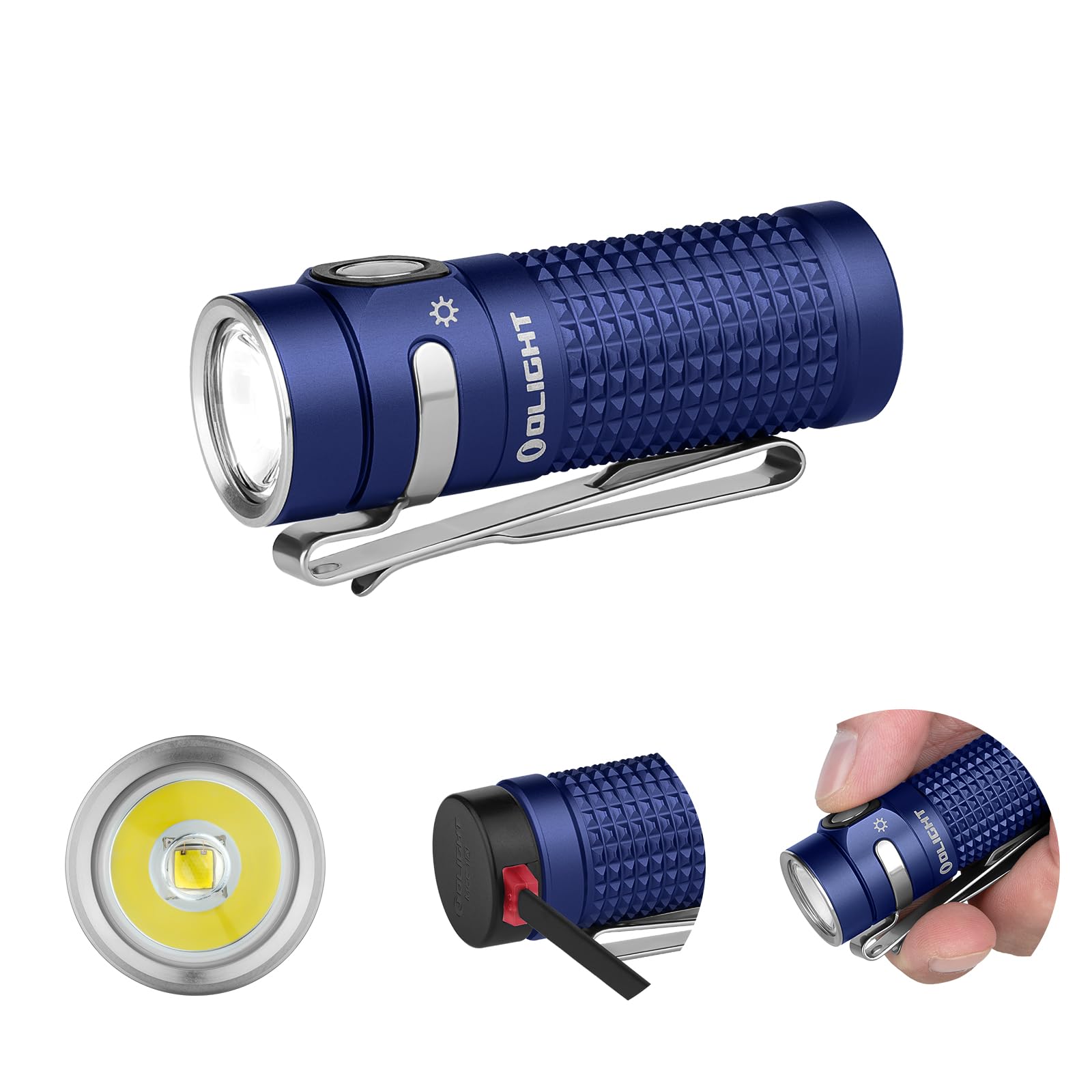 OLIGHT Baton4 Torcia EDC Standard per Tasca, Compatta e Potente 1300 Lumen Pulsanti Laterali Durevoli e Luci di Indicazione Torcia LED Adatta per Uso Domestico o Viaggi all'Aperto…