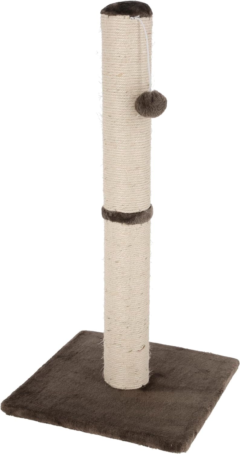 KERBL Tube a gratter Opal Maxi griffoir 78cm - Gris - Pour chat | grigio, 38 × 38 × 78 cm, colonna tiragraffi con sisal naturale e palla in peluche, per gatti di piccole e medie d…