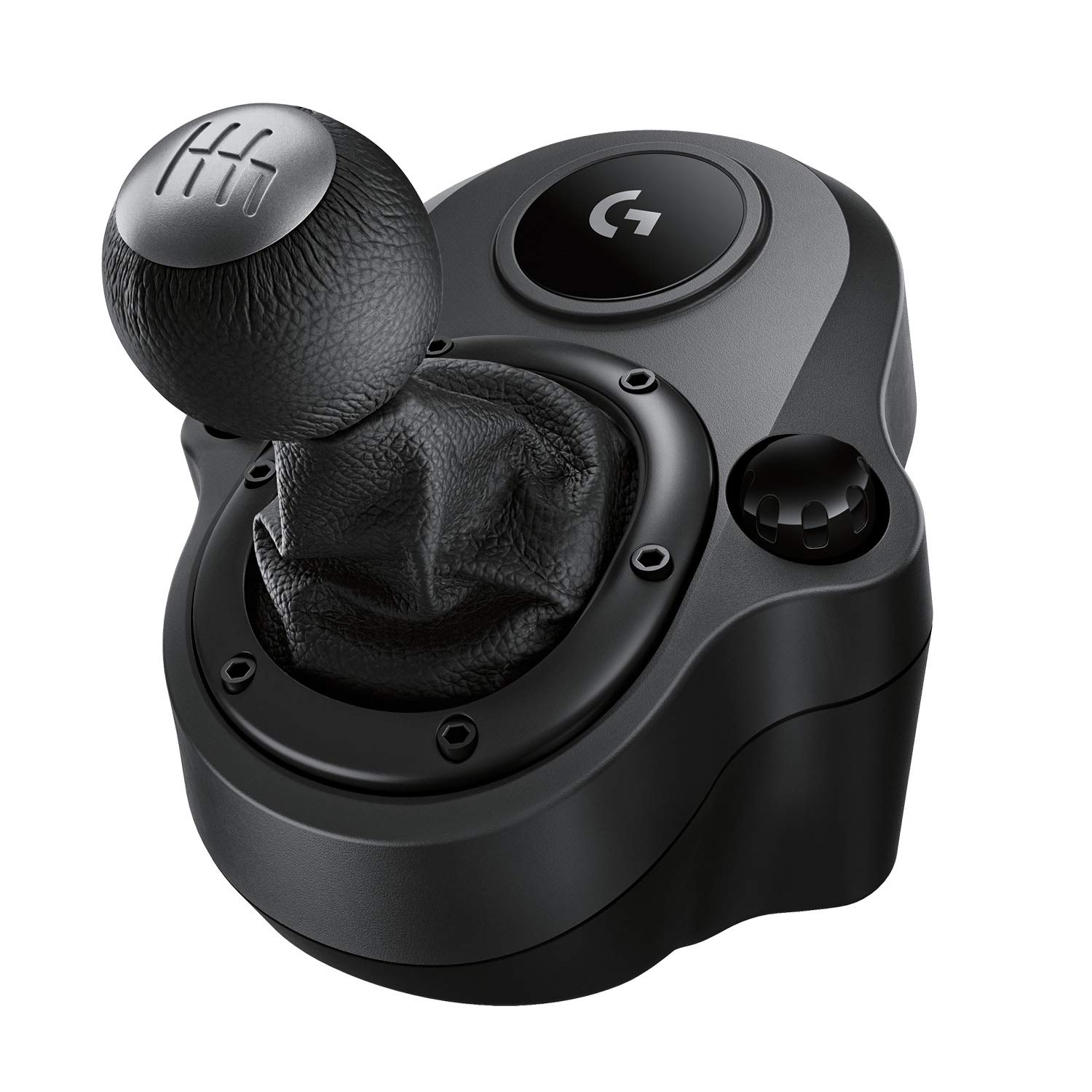 Logitech G Driving Force Leva di Cambio | 6 Marce con manopola ad H, Pomello in Vera Pelle, Montaggio Integrato, Compatibile con G29, G920 e G923