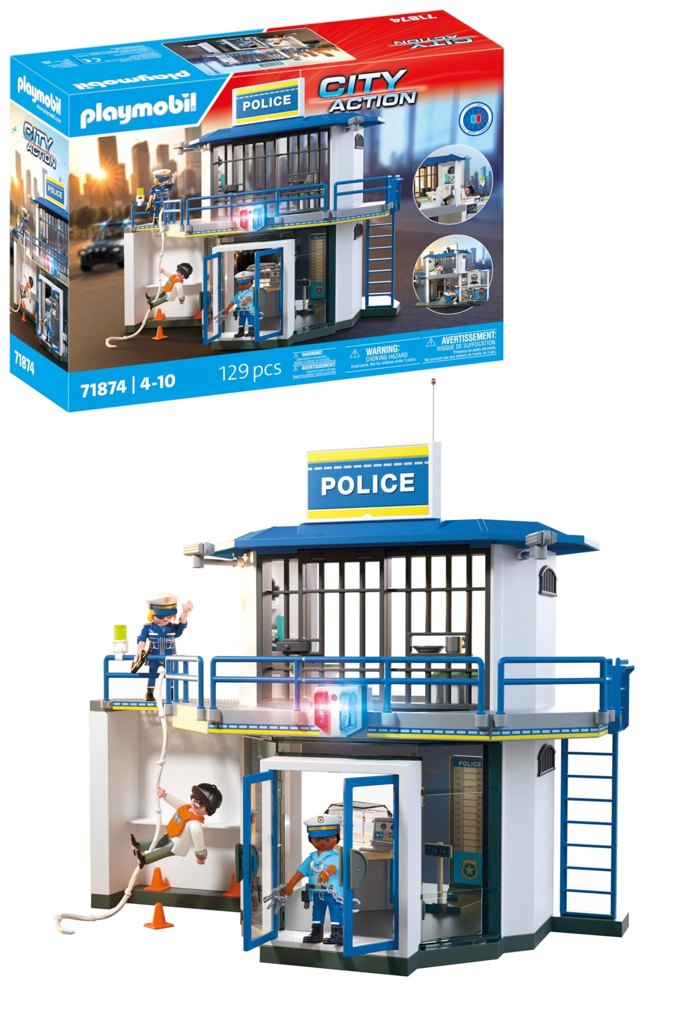 PLAYMOBIL Police Station with Investigation Room Set da gioco con statuine