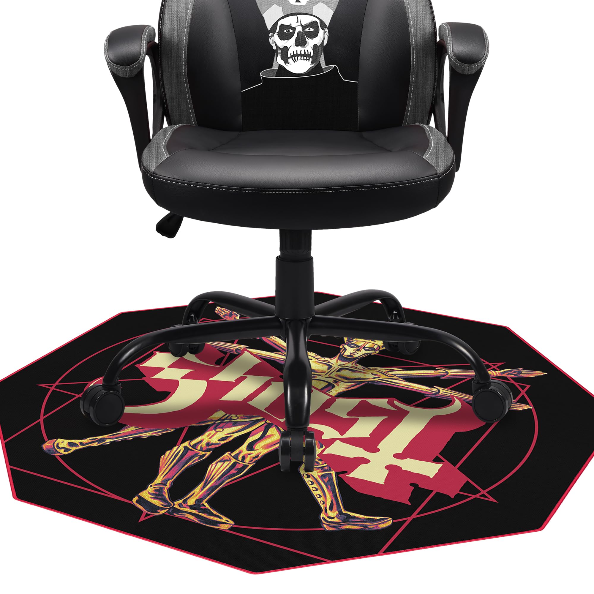 Subsonic - Tappetino da Gioco Ghost 100x100 cm - Antiscivolo per Sedie da Ufficio - Tappetino Protettivo per Pavimenti e Parquet per Camere da Gioco - Facile da Pulire - Nero