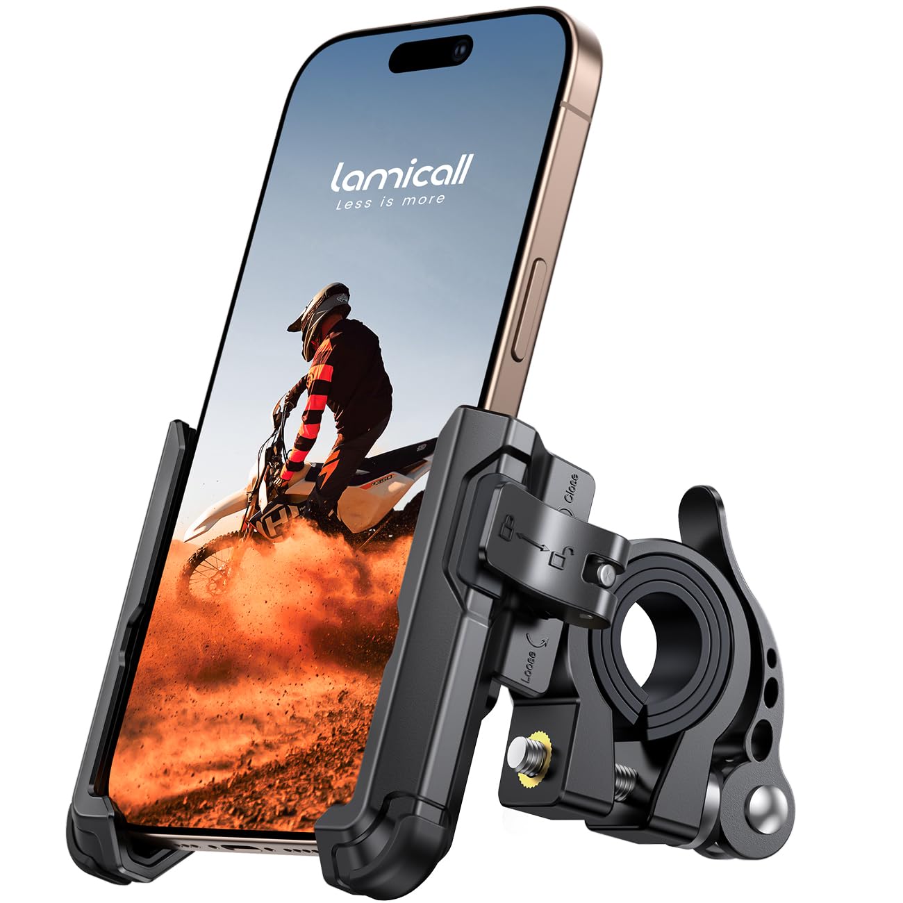 Lamicall Supporto Telefono Bicicletta [No Blocca Telecamera] 360° Rotazione | [Fissaggio Rapido per Telefono & Installazione Semplice] Porta Cellulare Moto Universale per iPhone 1…