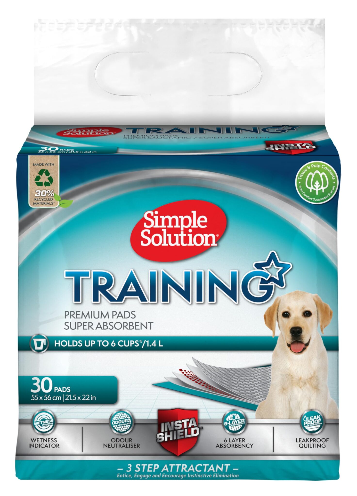 Simple Solution Tappetini assorbenti Premium per l'addestramento di Cani e Cuccioli Confezione da 30 pz.