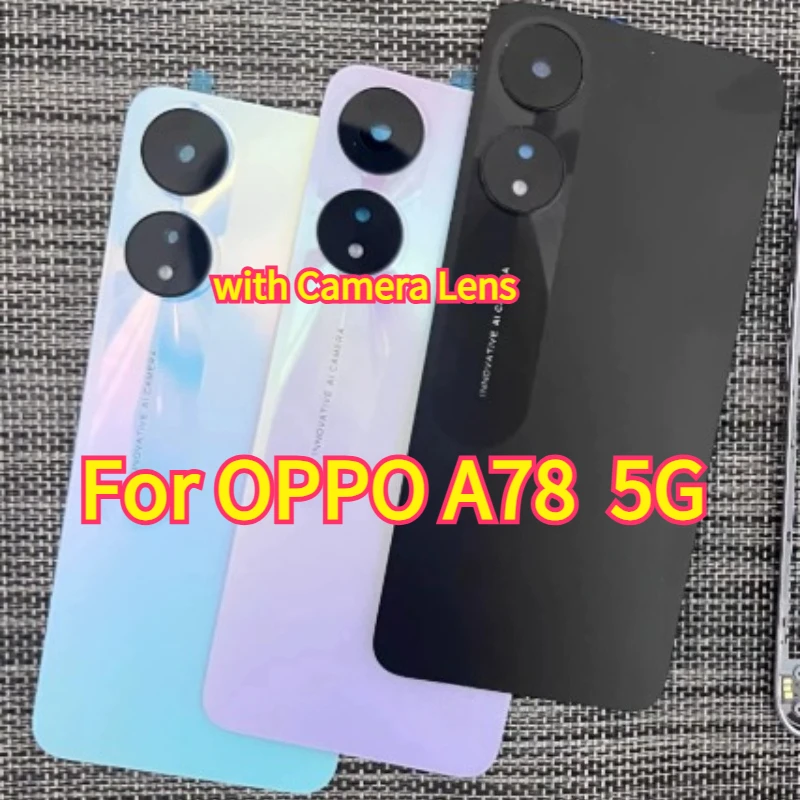 Cover posteriore in plastica di ricambio per telefono OPPO A78 5G con lente della fotocamera