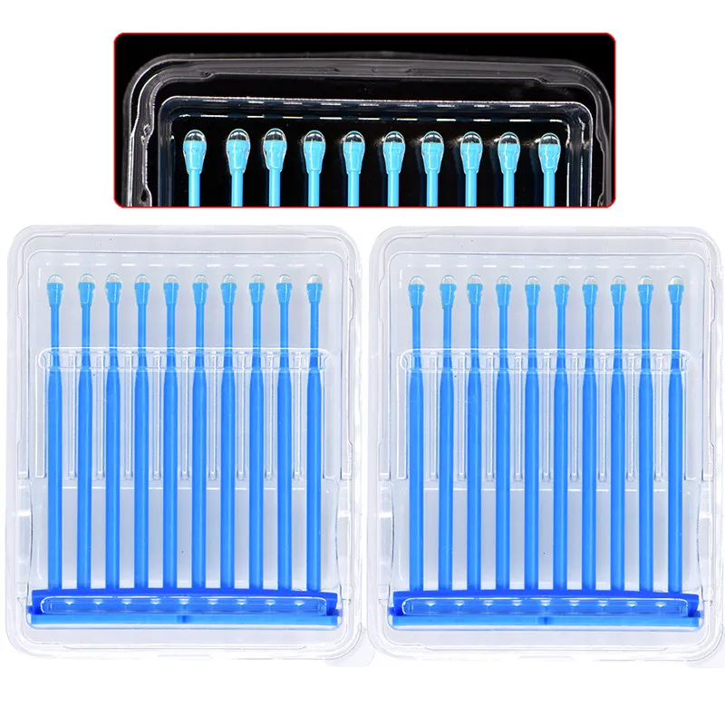 10 PEZZI/SCATOLA Applicatori Dentali Monouso con Punta Adesiva per Corone Dentali e Faccette in Porcellana, Materiali per Dentisti