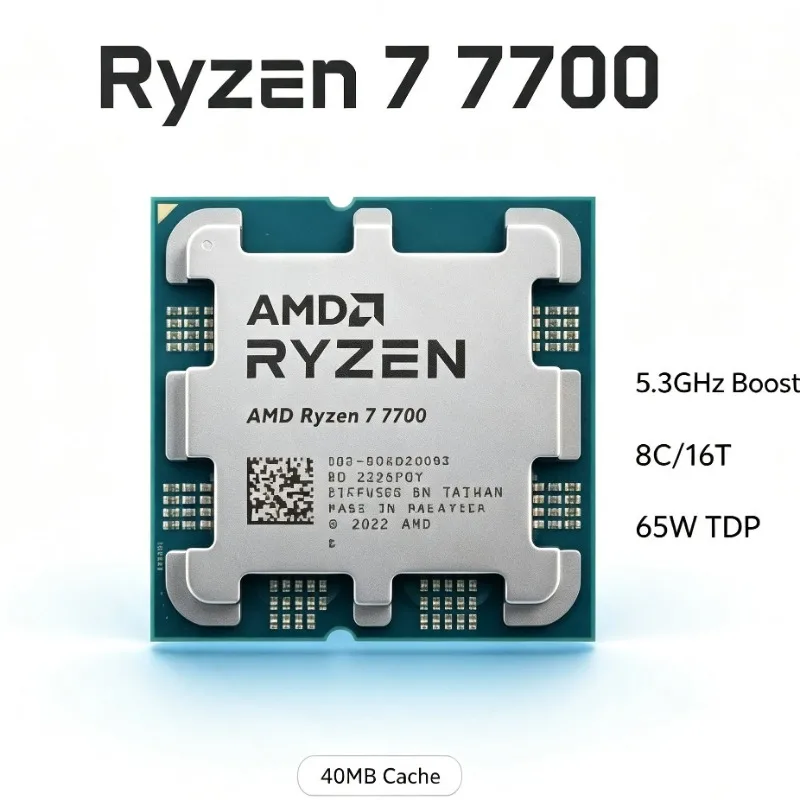 Processore AMD Ryzen R7 7700, Unità di Elaborazione Centrale Zen4 Socket AM5, Componenti per PC Desktop