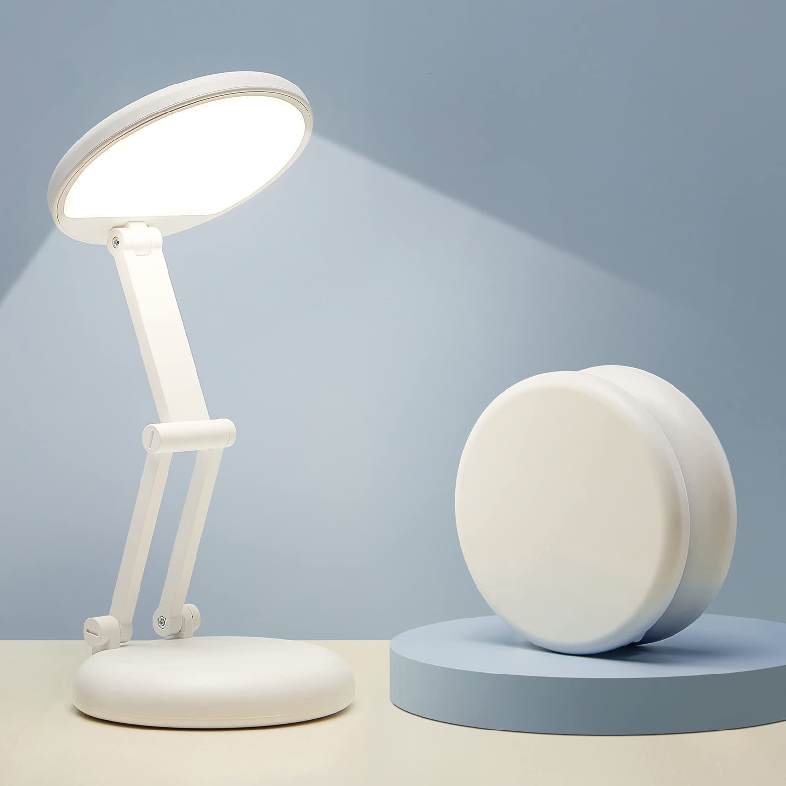 Lampada LED Luce Lettura Letto, Lampada da Tavolo Senza Fili Ricaricabile | Batteria 3600mAh, 50 Ore di Utilizzo, 10 Livelli Luminosità, Design Pieghevole, Touch Control, USB-C