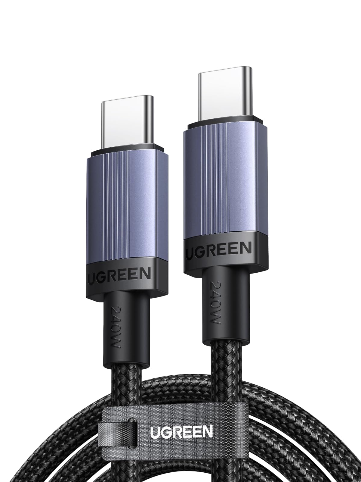 UGREEN Cavo USB C 240W PD3.1 20V/5A Ricarica Rapida (2M) | Type C Nylon Intrecciato, Compatible con iPhone 17 Pro Max Air/16/15, iPad, Galaxy S26/S25/S24, Pixel 10/9, ecc.