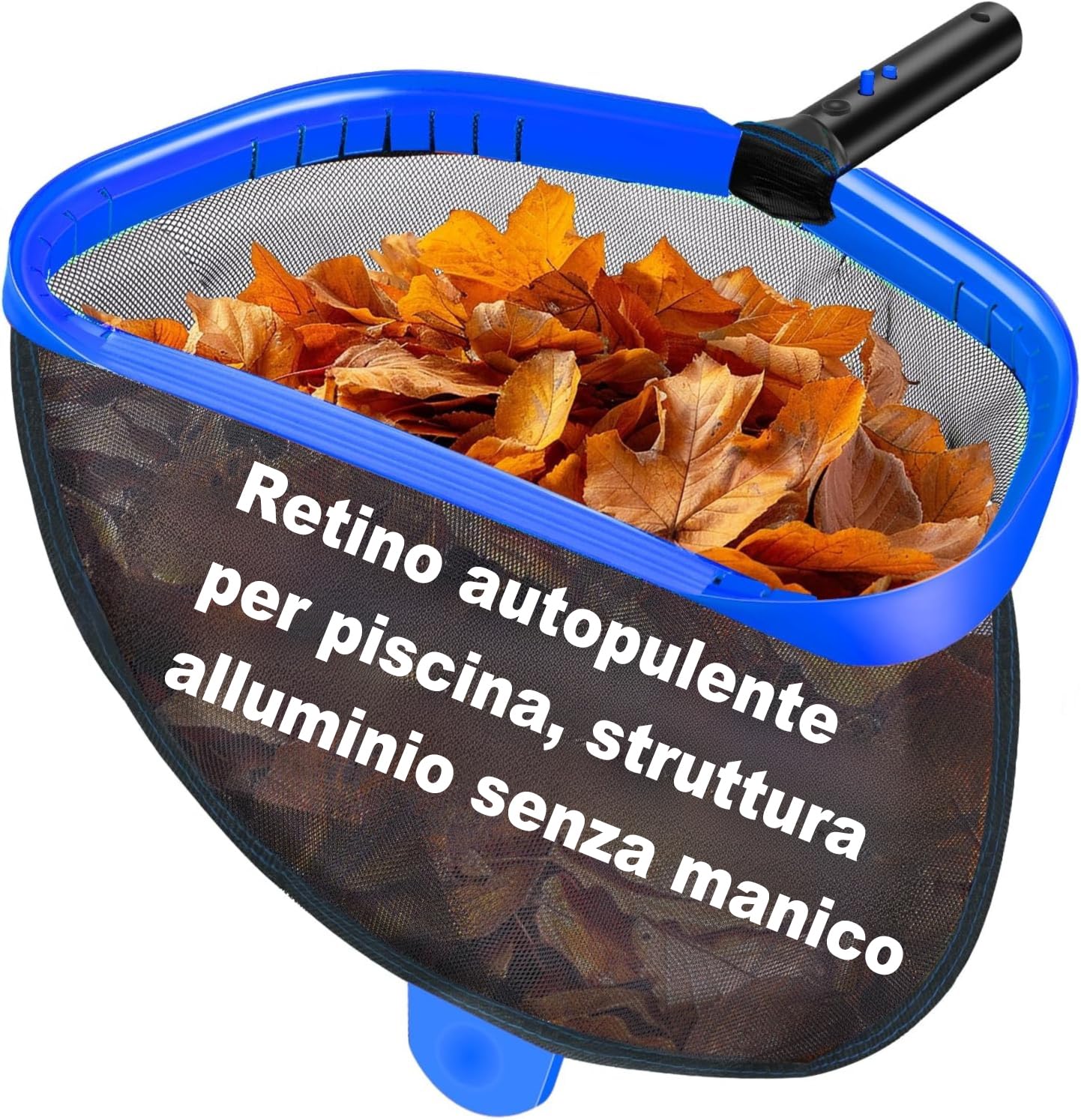ROMIVO Retino per Piscina, 44 CM (17,5") Retino Piscina Pulizia, Rete Grande per Raccolta Foglie per Piscine Interrate e Fuori Terra, Struttura in Alluminio Resistente con Maglia…