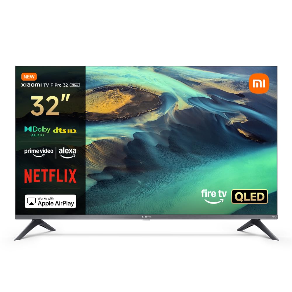 XIAOMI TV F Pro 32, 32 pollici (81 cm), QLED, Smart TV, Fire TV, Triple Tuner DVB-C/S/S2/T/T2,Dolby Audio, DTS Virtual:X, DTS-HD, Controllo Vocale Alexa, Compatibile con Apple Air…